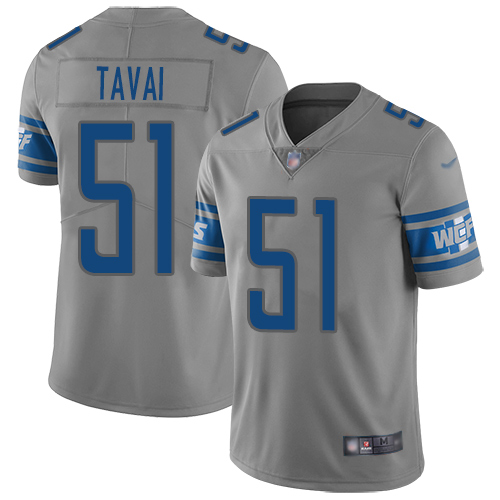 Detroit Lions Limited Gray Men Jahlani Tavai Jersey NFL Football #51 Inverted Legend